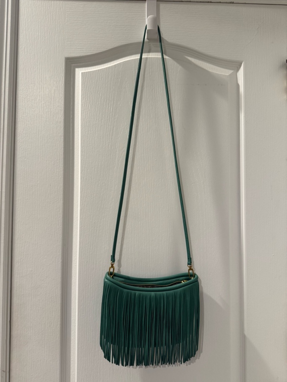 HOBO Teal Fringe Crossbody Bag
